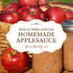 A great way to preserve apples when they are in season is to make your own homemade applesauce with no sugar added and can it in a water bath canner.