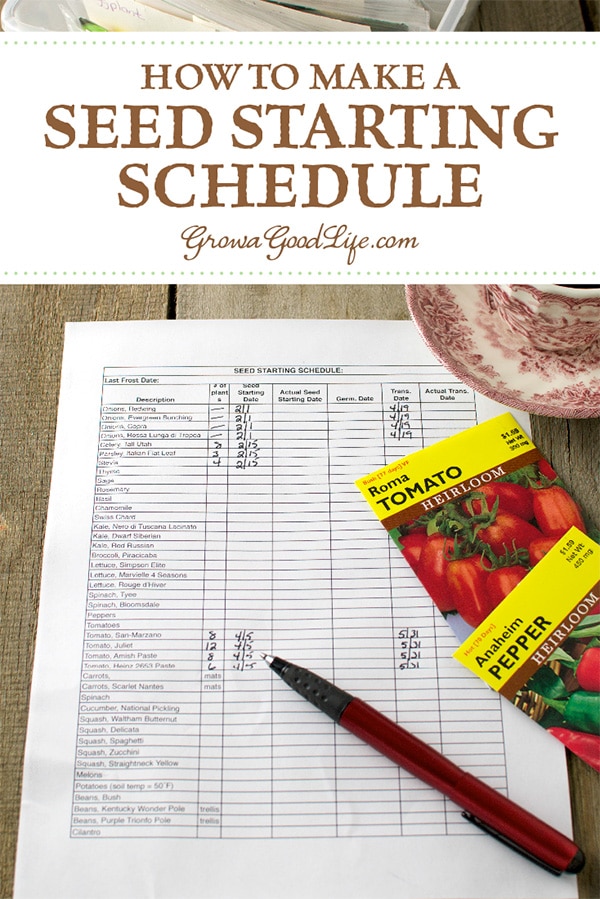 Planning Your Vegetable Garden Seed Starting Schedule