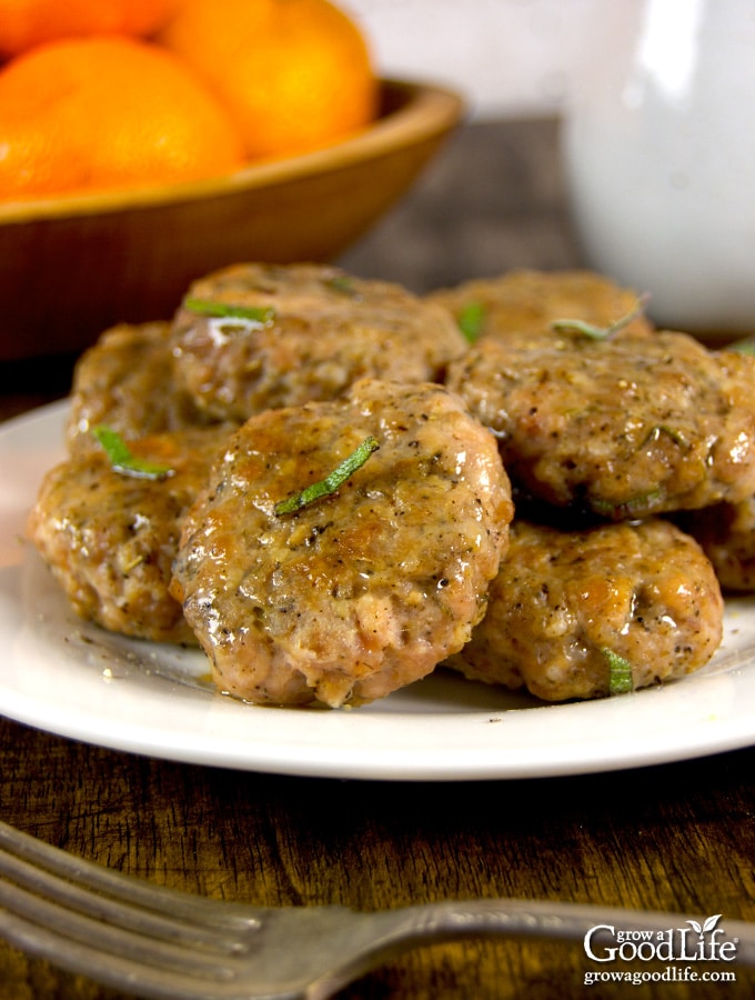 Homemade Breakfast Sausage Patties: These breakfast sausage patties are made with ground pork and flavored with fresh herbs and seasonings.