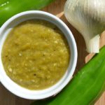 This roasted green chile sauce pairs perfectly with Mexican inspired dishes, including burritos, enchiladas, tamales, and more.