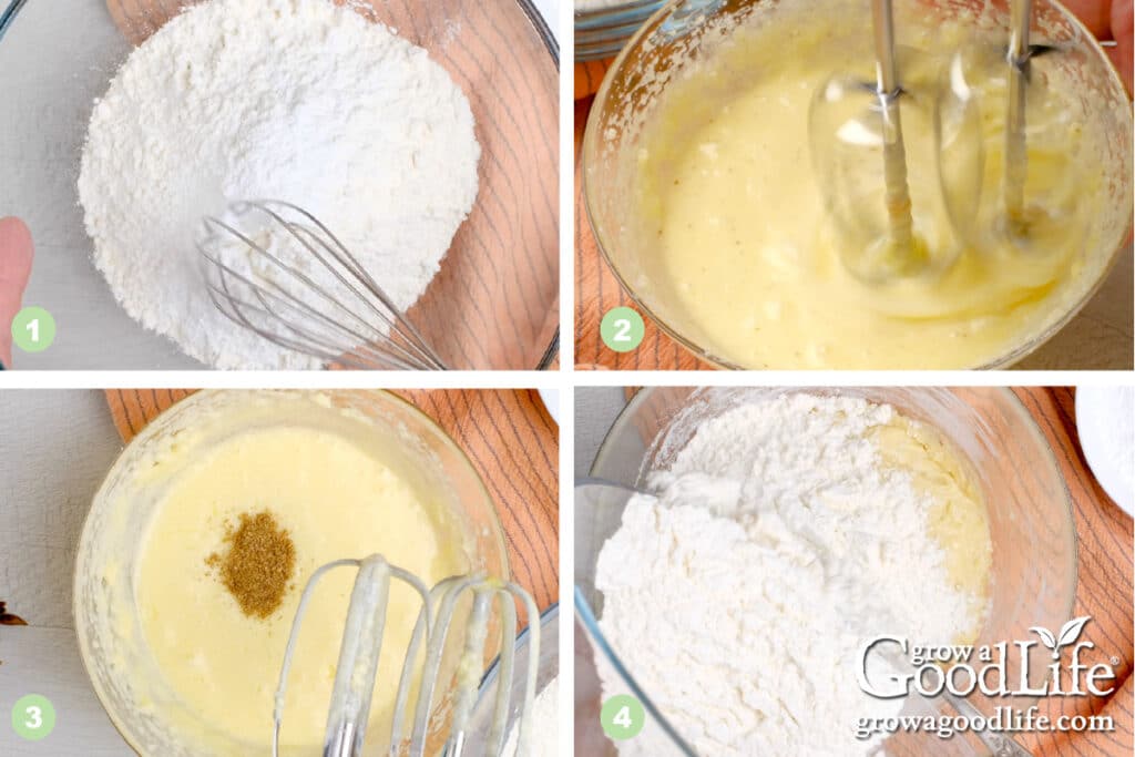 Steps for making the cookie dough.