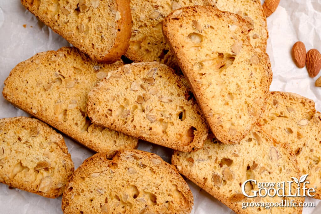 Homemade biscotti on a plate.