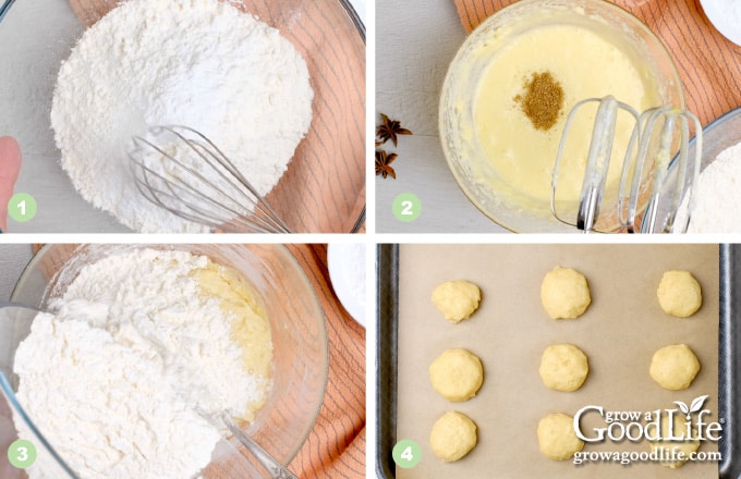 Photo steps for making Italian anise cookies.