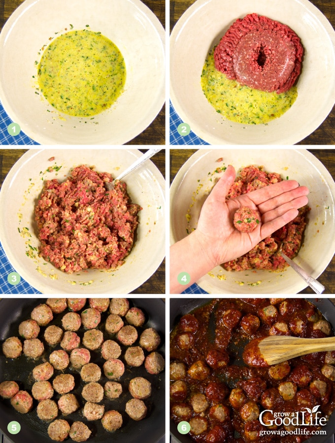 steps to making cherry bbq cocktail meatballs