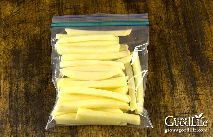 potato fries in freezer bags