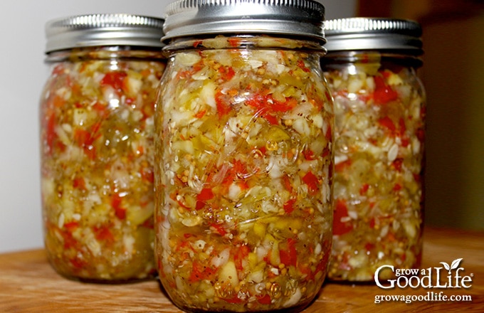 Zucchini Relish: Combine zucchini with sweet bell peppers, onions, spices, and vinegar for a sweet and slightly tart flavored relish that will dress up your burgers, sandwiches, and picnic salads.