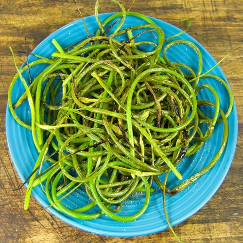 Grilled Garlic Scapes