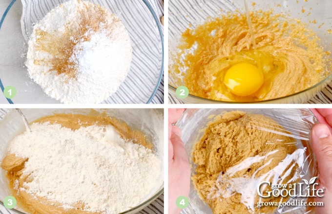 The steps to making the cookie dough.