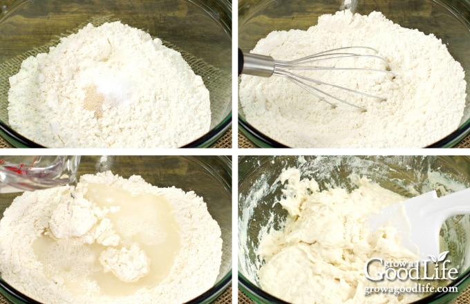 steps for mixing the bread dough