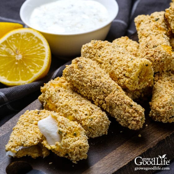 Crunchy Baked Fish Sticks with Tartar Sauce