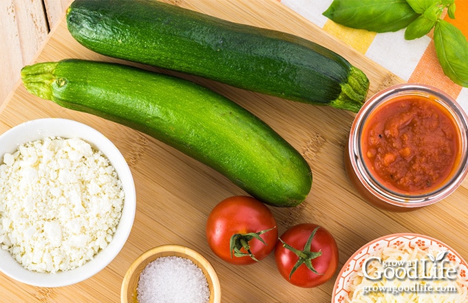 ingredients for making zucchini roll ups