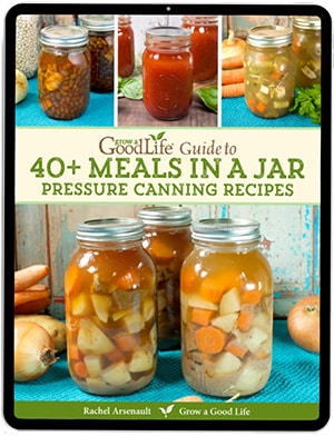 Grow a Good Life Guide to 40+ Meals in a Jar Pressure Canning Recipes eBook Cover