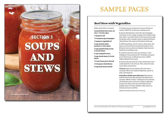 Sample pages from the Meals in Jars eBook