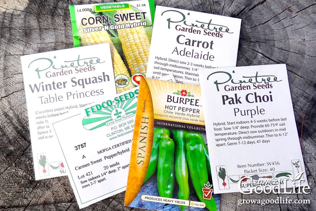 A collection of hybrid seed packages.